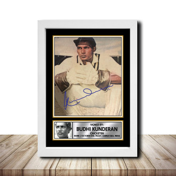 Budhi Kunderam M1495 Cricketer Autographed Poster Print Photo Signature Gift