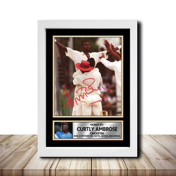 Curtly Ambrose M1515 Cricketer Autographed Poster Print Photo Signature Gift Curtly Ambrose M1515 Cricketer Autographed Poster Print Photo Signature Gift