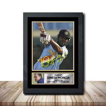 Dinesh Mongia M1549 Cricketer Autographed Poster Print Photo Signature Gift Dinesh Mongia M1549 Cricketer Autographed Poster Print Photo Signature Gift