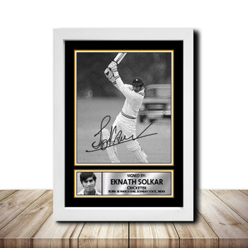 Eknath Solkar M1557 Cricketer Autographed Poster Print Photo Signature Gift