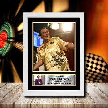Bobby George 2 Signed Autographed Darts Star Poster Print Framed Merch Gift Bobby George 2 Signed Autographed Darts Star Poster Print Framed Merch Gift