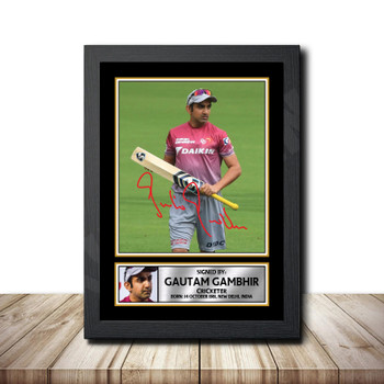 Gautam Gambhir M1575 Cricketer Autographed Poster Print Photo Signature Gift Gautam Gambhir M1575 Cricketer Autographed Poster Print Photo Signature Gift