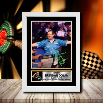 Brendan Dolan 2 Signed Autographed Darts Star Poster Print Framed Merch Gift