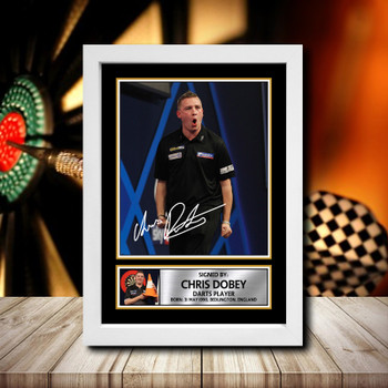 Chris Dobey 2 Signed Autographed Darts Star Poster Print Framed Merch Gift Chris Dobey 2 Signed Autographed Darts Star Poster Print Framed Merch Gift