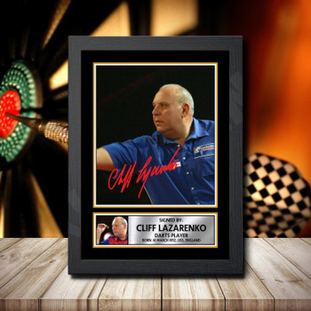 Cliff Lazarenko Signed Autographed Darts Star Poster Print Framed Merch Gift Cliff Lazarenko Signed Autographed Darts Star Poster Print Framed Merch Gift