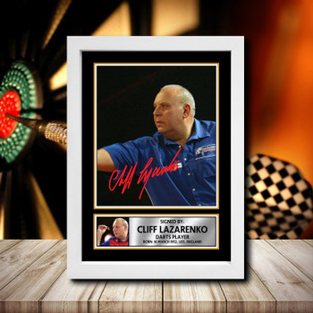 Cliff Lazarenko Signed Autographed Darts Star Poster Print Framed Merch Gift Cliff Lazarenko Signed Autographed Darts Star Poster Print Framed Merch Gift