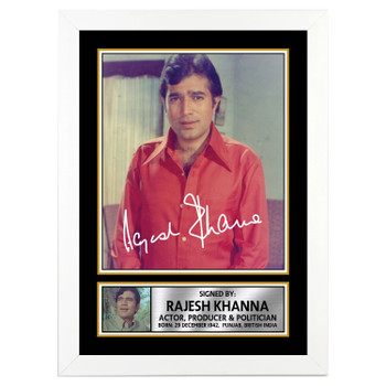 Rajesh Khanna M360 Bollywood Autographed Poster Print Photo Signature Gift Rajesh Khanna M360 Bollywood Autographed Poster Print Photo Signature Gift