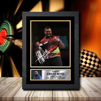 Cristo Reyes 2 Signed Autographed Darts Star Poster Print Framed Merch Gift