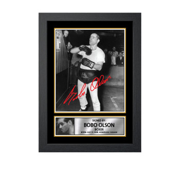 Bobo Olson M673 Boxing Autographed Poster Print Photo Signature Gift