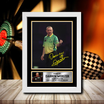 Darren Webster Signed Autographed Darts Star Poster Print Framed Merch Gift
