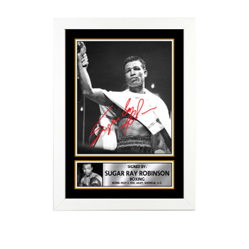 Sugar Ray Robinson M789 Boxing Autographed Poster Print Photo Signature Gift Sugar Ray Robinson M789 Boxing Autographed Poster Print Photo Signature Gift