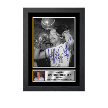 Wilfred Benítez M795 Boxing Autographed Poster Print Photo Signature Gift Wilfred Benítez M795 Boxing Autographed Poster Print Photo Signature Gift