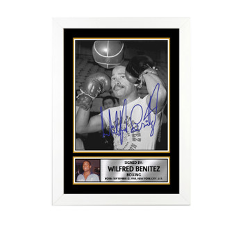Wilfred Benítez M795 Boxing Autographed Poster Print Photo Signature Gift Wilfred Benítez M795 Boxing Autographed Poster Print Photo Signature Gift