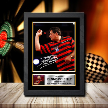 Dennis Priestley 2 Signed Autographed Darts Star Poster Print Framed Merch Gift Dennis Priestley 2 Signed Autographed Darts Star Poster Print Framed Merch Gift