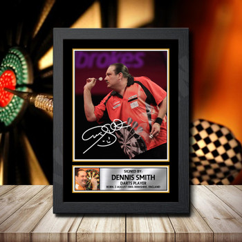 Dennis Smith Signed Autographed Darts Star Poster Print Framed Merch Gift Dennis Smith Signed Autographed Darts Star Poster Print Framed Merch Gift
