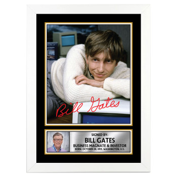 Bill Gates 2 Famous Businessmen Autographed Poster Print Photo Signature Gift Bill Gates 2 Famous Businessmen Autographed Poster Print Photo Signature Gift