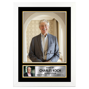Charles Koch 2 Famous Businessmen Autographed Poster Print Photo Signature Gift