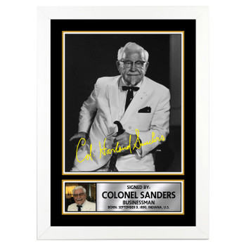 Harland Sanders Famous Businessmen Autographed Poster Print Photo Signature Gift