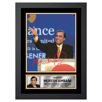 Mukesh Ambani 2 Famous Businessmen Autographed Poster Print Photo Signature Gift Mukesh Ambani 2 Famous Businessmen Autographed Poster Print Photo Signature Gift