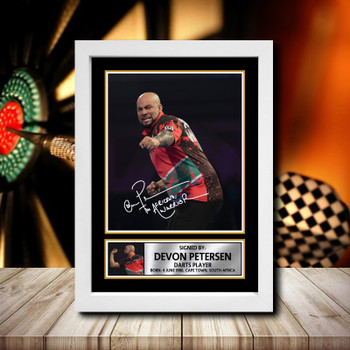 Devon Petersen Signed Autographed Darts Star Poster Print Framed Merch Gift Devon Petersen Signed Autographed Darts Star Poster Print Framed Merch Gift