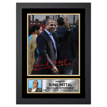 Sunil Mittal 2 Famous Businessmen Autographed Poster Print Photo Signature Gift