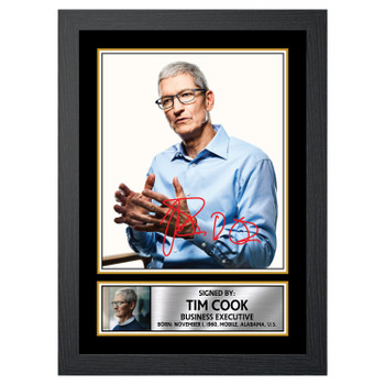 Tim Cook Autograph Famous Businessmen Autographed Poster Print Photo Signature Gift