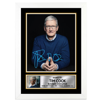 Tim Cook Autograph 2 Famous Businessmen Autographed Poster Print Photo Signature Gift
