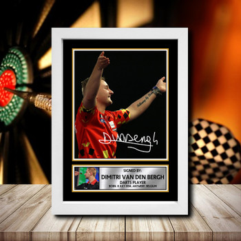 Dimitri Van Den Bergh 2 Signed Autographed Darts Star Poster Print Framed Merch Gift Dimitri Van Den Bergh 2 Signed Autographed Darts Star Poster Print Framed Merch Gift