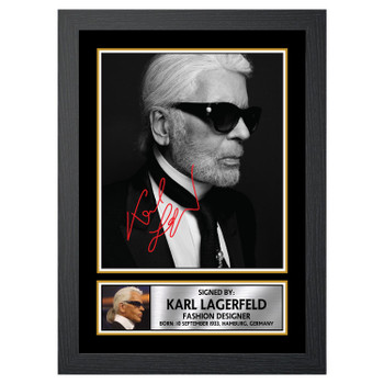 Karl Lagarfeld Fashion Designer Autographed Poster Print Photo Signature Gift Karl Lagarfeld Fashion Designer Autographed Poster Print Photo Signature Gift