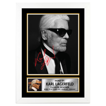 Karl Lagarfeld Fashion Designer Autographed Poster Print Photo Signature Gift Karl Lagarfeld Fashion Designer Autographed Poster Print Photo Signature Gift
