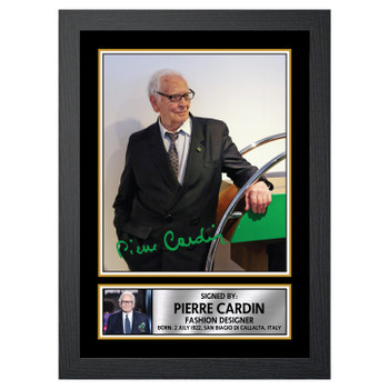 Pierre Cardin Fashion Designer Autographed Poster Print Photo Signature Gift Pierre Cardin Fashion Designer Autographed Poster Print Photo Signature Gift