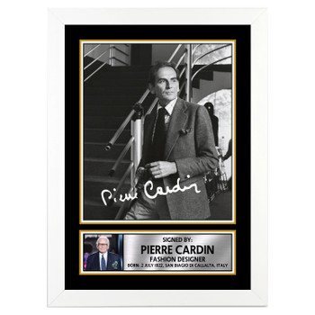 Pierre Cardin 2 Fashion Designer Autographed Poster Print Photo Signature Gift Pierre Cardin 2 Fashion Designer Autographed Poster Print Photo Signature Gift