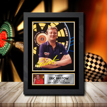 Eric Bristow Signed Autographed Darts Star Poster Print Framed Merch Gift Eric Bristow Signed Autographed Darts Star Poster Print Framed Merch Gift