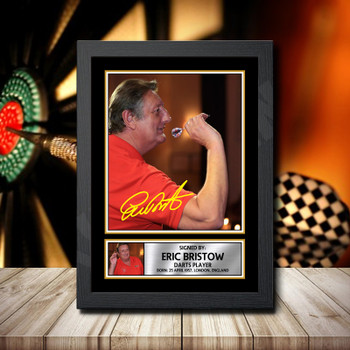 Eric Bristow 2 Signed Autographed Darts Star Poster Print Framed Merch Gift Eric Bristow 2 Signed Autographed Darts Star Poster Print Framed Merch Gift