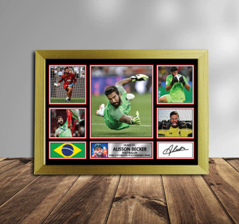 Alisson Becker TEAM Footballer Autographed Poster Print Photo Signature Gift Alisson Becker TEAM Footballer Autographed Poster Print Photo Signature Gift