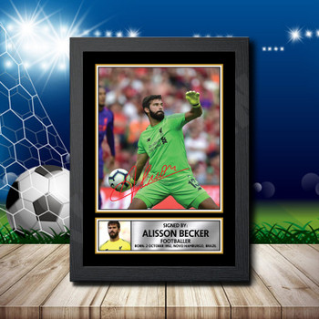 Alisson Becker 2 Footballer Autographed Poster Print Photo Signature Gift Alisson Becker 2 Footballer Autographed Poster Print Photo Signature Gift