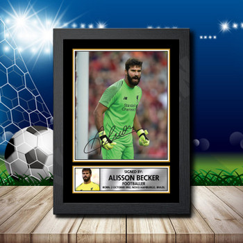Alisson Becker 3 Footballer Autographed Poster Print Photo Signature Gift Alisson Becker 3 Footballer Autographed Poster Print Photo Signature Gift