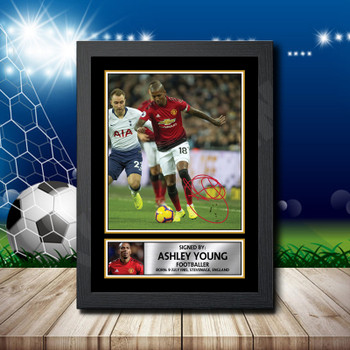 Ashley Young Footballer Autographed Poster Print Photo Signature Gift Ashley Young Footballer Autographed Poster Print Photo Signature Gift