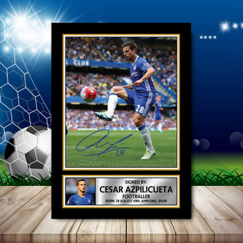 Csar Azpilicueta Footballer Autographed Poster Print Photo Signature Gift Csar Azpilicueta Footballer Autographed Poster Print Photo Signature Gift