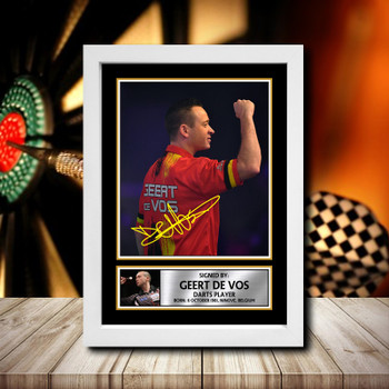 Geert De Vos Signed Autographed Darts Star Poster Print Framed Merch Gift Geert De Vos Signed Autographed Darts Star Poster Print Framed Merch Gift