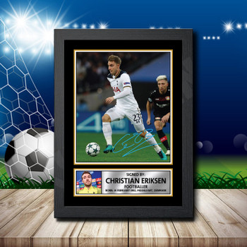 Christian Eriksen 3 Footballer Autographed Poster Print Photo Signature Gift Christian Eriksen 3 Footballer Autographed Poster Print Photo Signature Gift
