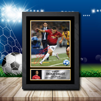Diogo Dalot Footballer Autographed Poster Print Photo Signature Gift Diogo Dalot Footballer Autographed Poster Print Photo Signature Gift