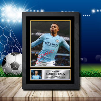 Gabriel Jesus 2 Footballer Autographed Poster Print Photo Signature Gift Gabriel Jesus 2 Footballer Autographed Poster Print Photo Signature Gift