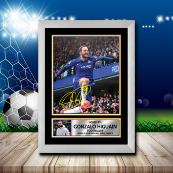 Gonzalo Higuain 2 Footballer Autographed Poster Print Photo Signature Gift Gonzalo Higuain 2 Footballer Autographed Poster Print Photo Signature Gift