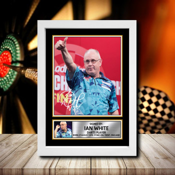 Ian White 2 Signed Autographed Darts Star Poster Print Framed Merch Gift Ian White 2 Signed Autographed Darts Star Poster Print Framed Merch Gift