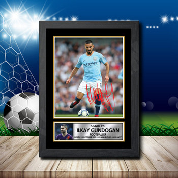 Ilkay Gundogan Footballer Autographed Poster Print Photo Signature Gift Ilkay Gundogan Footballer Autographed Poster Print Photo Signature Gift