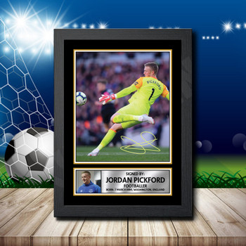 Jordan Pickford Footballer Autographed Poster Print Photo Signature Gift