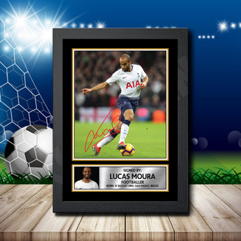 Lucas MOURA 3 Footballer Autographed Poster Print Photo Signature Gift Lucas MOURA 3 Footballer Autographed Poster Print Photo Signature Gift