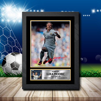 Luka Modric Footballer Autographed Poster Print Photo Signature Gift Luka Modric Footballer Autographed Poster Print Photo Signature Gift