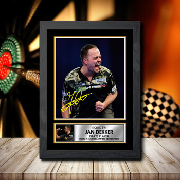 Jan Dekker Signed Autographed Darts Star Poster Print Framed Merch Gift Jan Dekker Signed Autographed Darts Star Poster Print Framed Merch Gift
